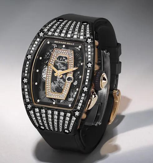 Review Richard Mille Replica Watch RM 037 Automatic Carbon with Diamond - Click Image to Close